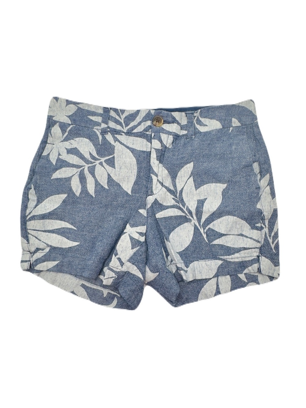 Old Navy Blue Tropical Leaf Print Women's Shorts, Size M (10)